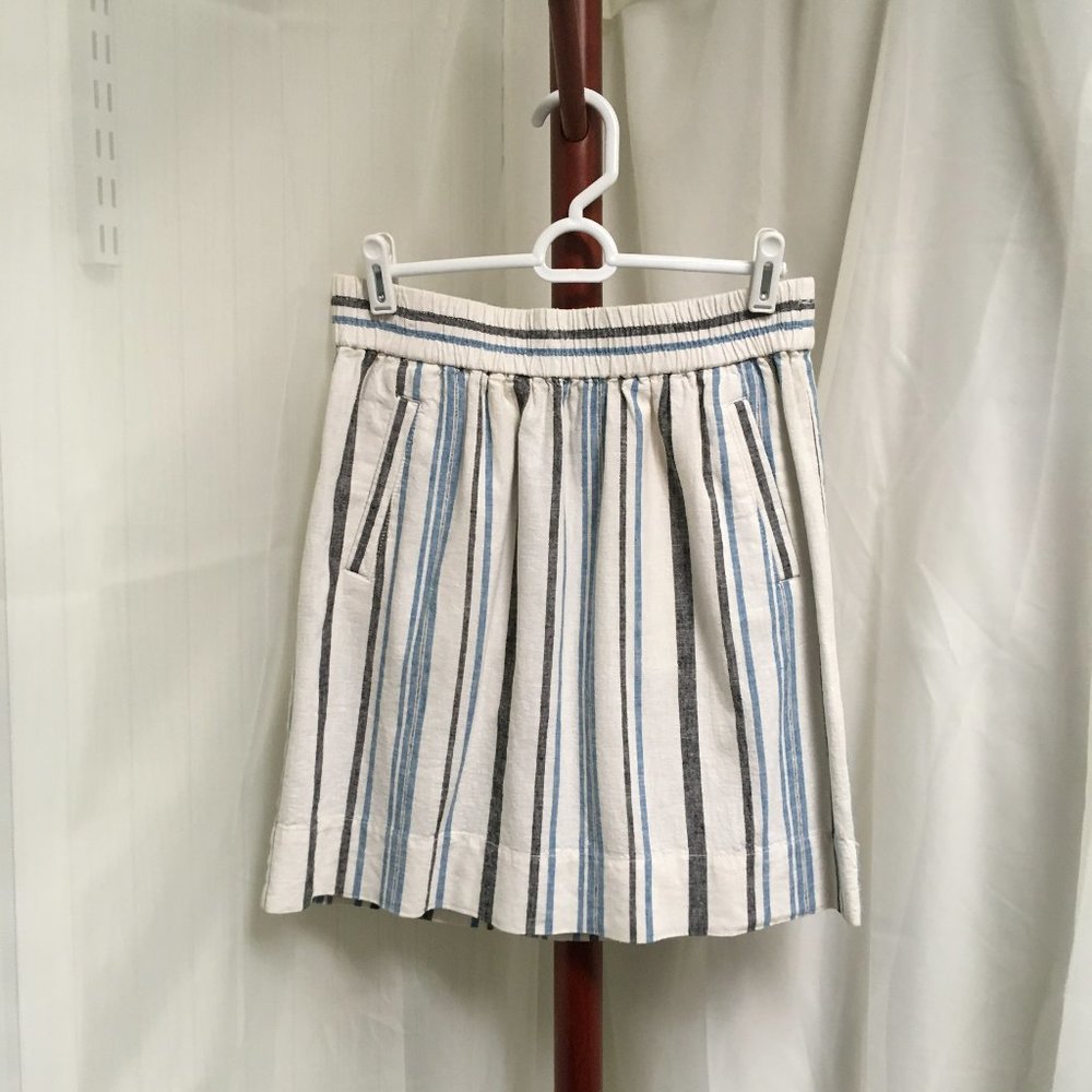 LOFT Blue/Gray/White Striped Skirt Size XS